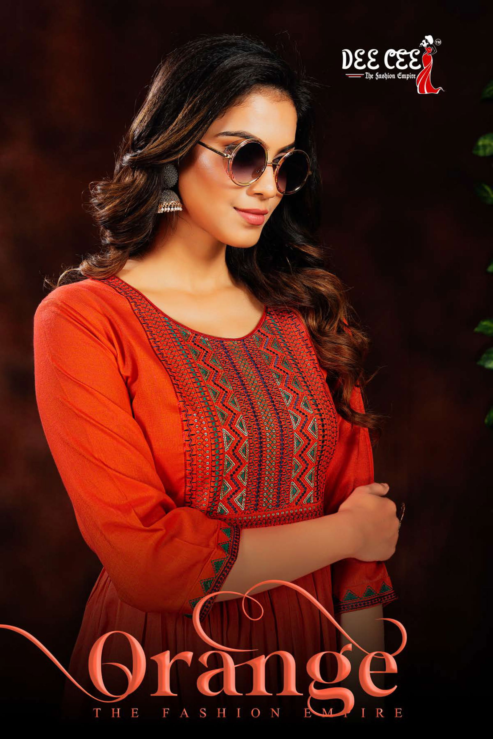 Dee Cee Orange Rayon Fancy Wear Designer Latest Kurtis Collection